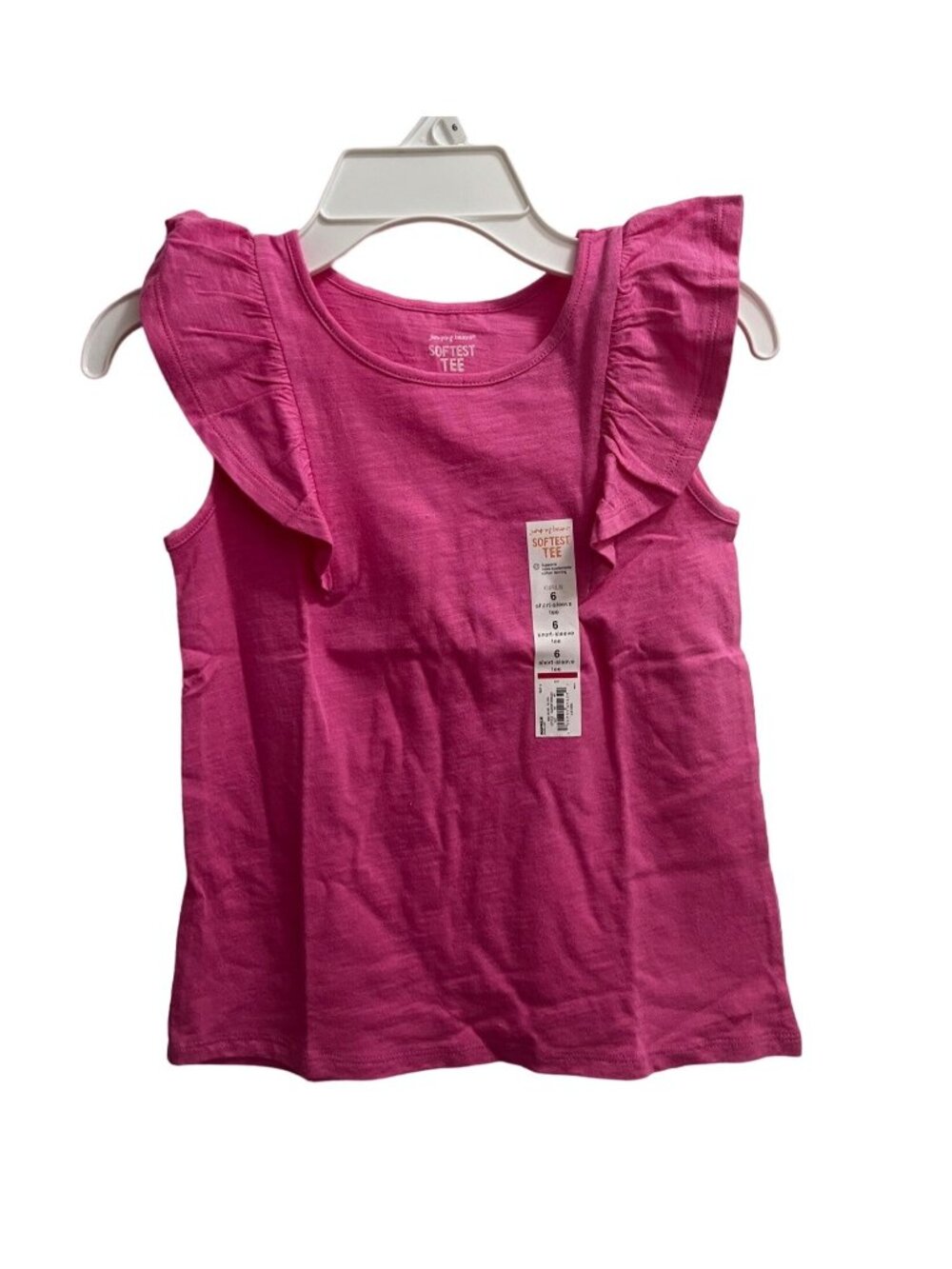Girls Bubble Bliss Pink Jumping Beans Flutter Sleeve Tee Size 6